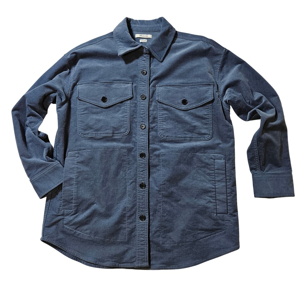 Madewell Blue Oversized Corduroy Twill Shirt Jacket Small Workwear Shacket Gorp